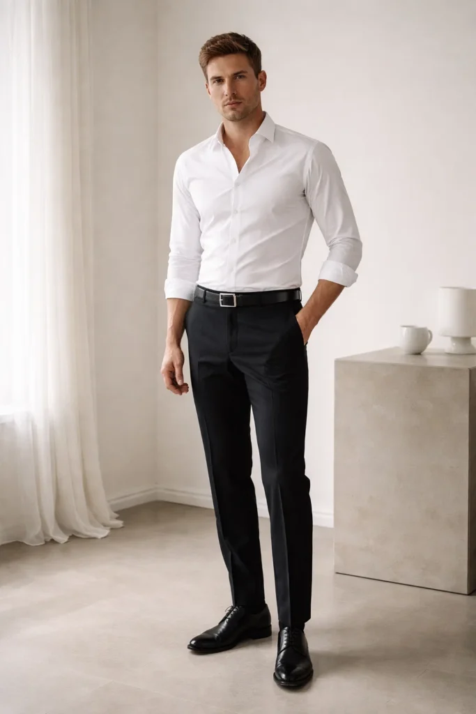 black pants outfit men