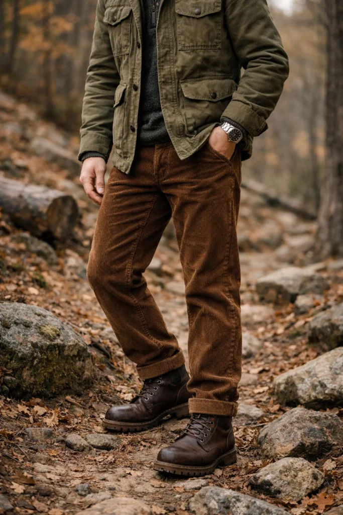 corduroy pants outfit mens
