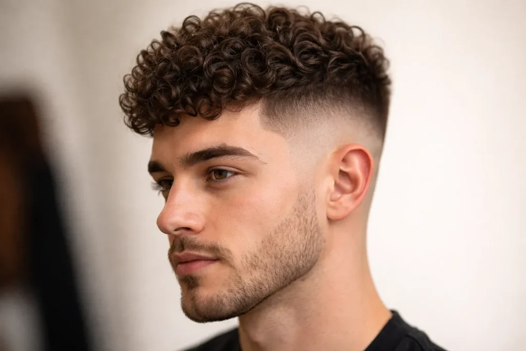 Curly French Crop High Fade