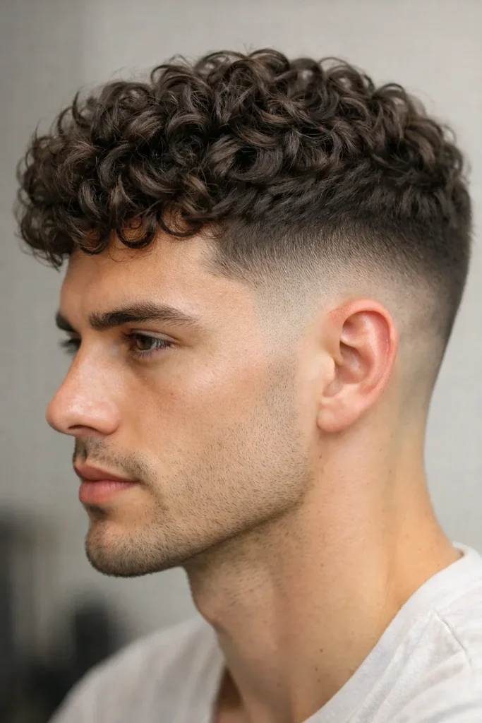 Curly French Crop Low Fade