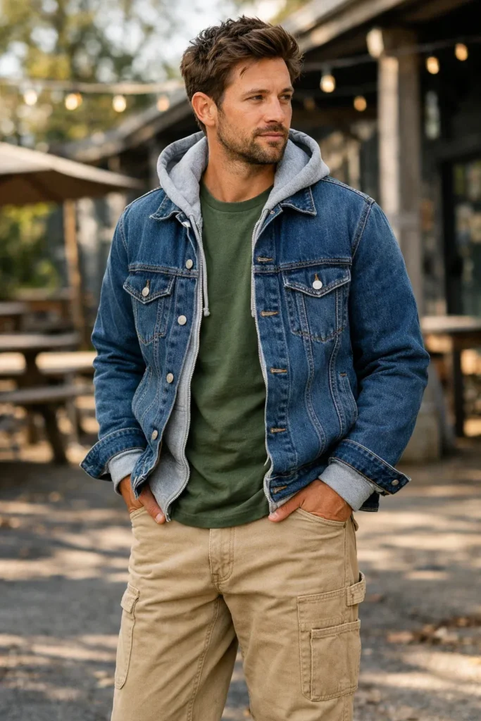 Denim Jacket Layered Outfit