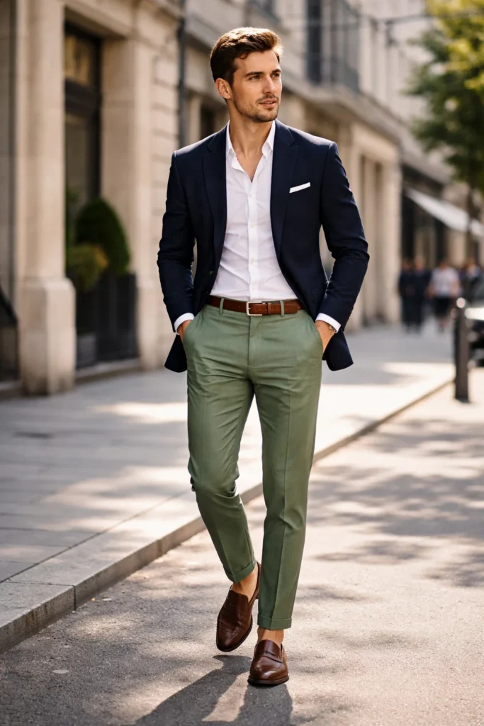 Green Pants with a Blazer