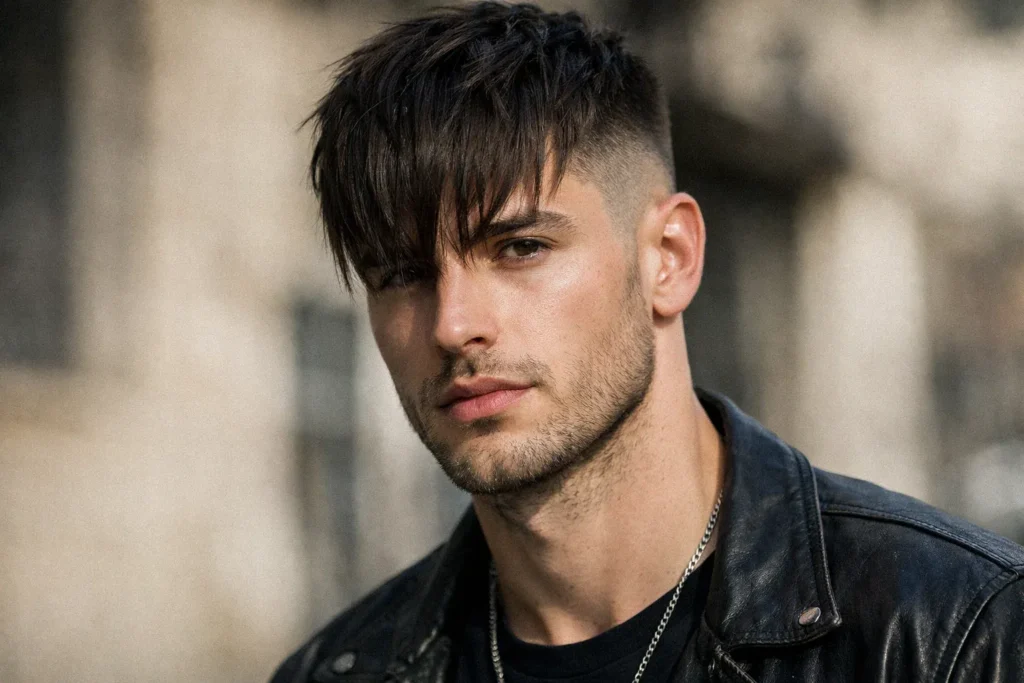 Long Fringe French Crop High Fade