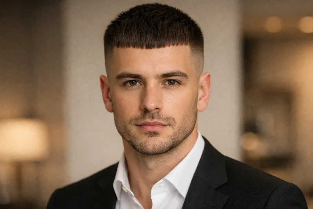 Short Fringe French Crop High Fade