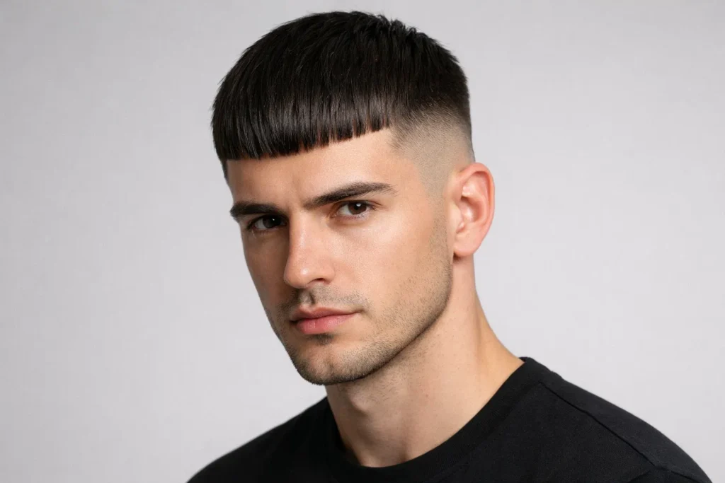 Straight Hair French Crop High Fade