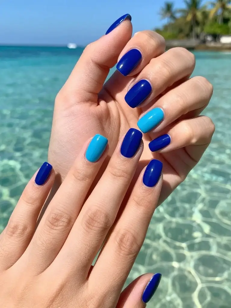 Vibrant Blue Nail Colors Inspired by the Ocean