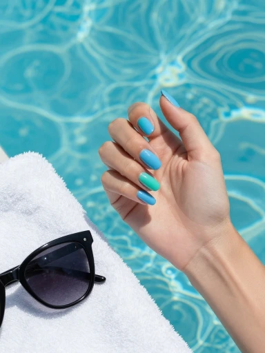 Fresh Blue and Aqua Nail Colors for Summer