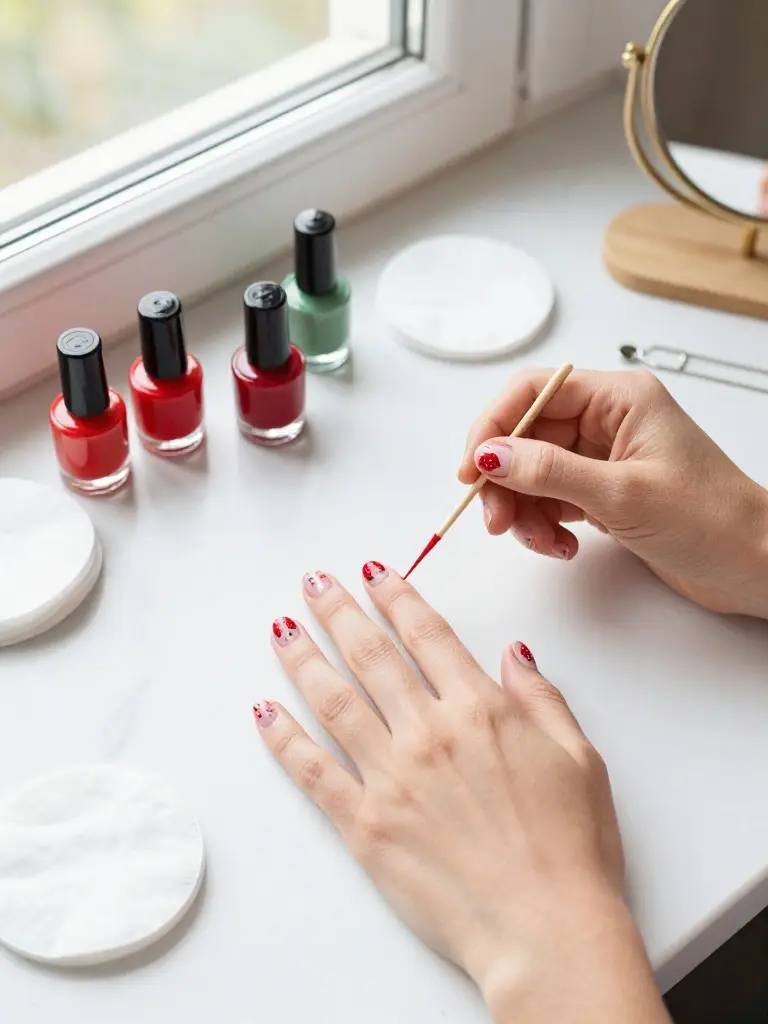 DIY Strawberry Nail Designs at Home Without Nail Art Tools