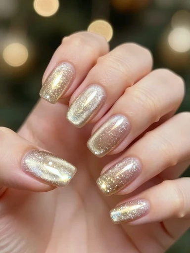 Glitter Cat Eye Nails That Sparkle