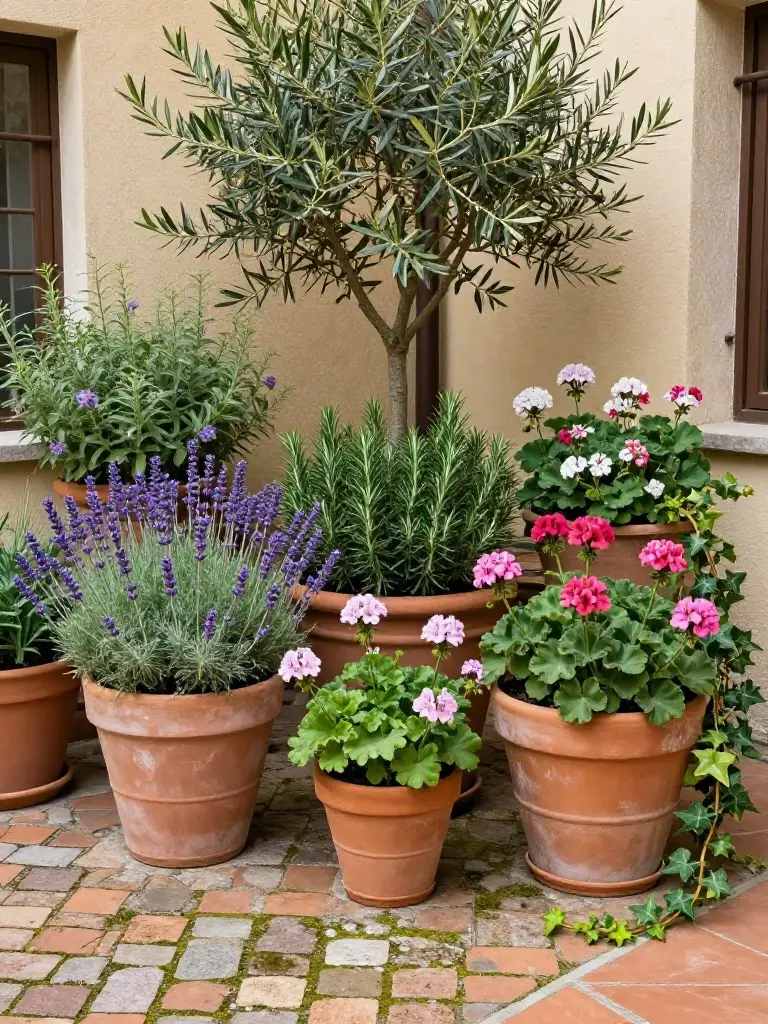 12: Terracotta Planters and Greenery for Classic Appeal