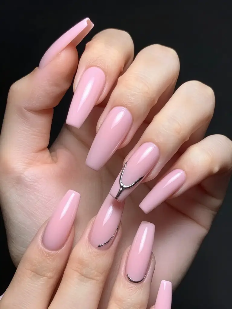 Pink Coffin Nails for a Fashion-Forward Look