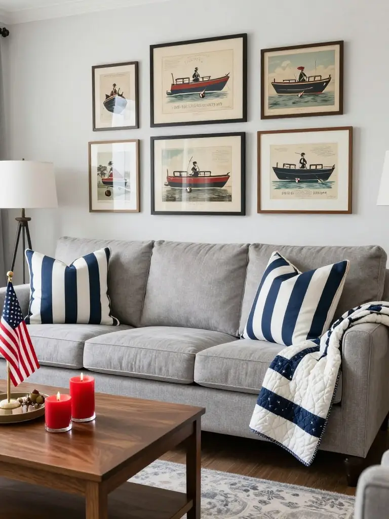 Stylish Living Room Decor with Patriotic Accents