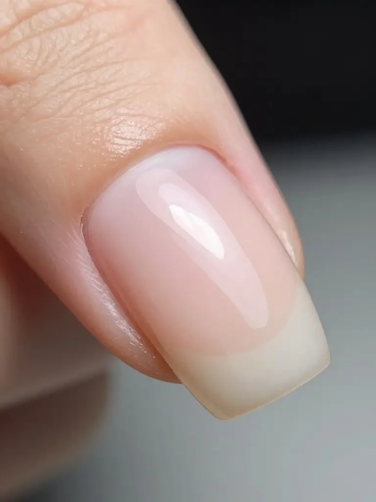 Glossy Nude Nails for Timeless Elegance