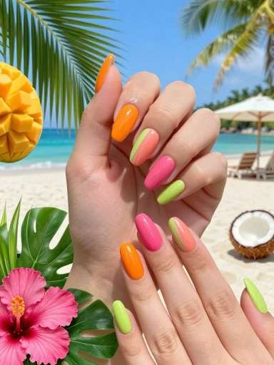 Tropical Nail Color Ideas for Vacation