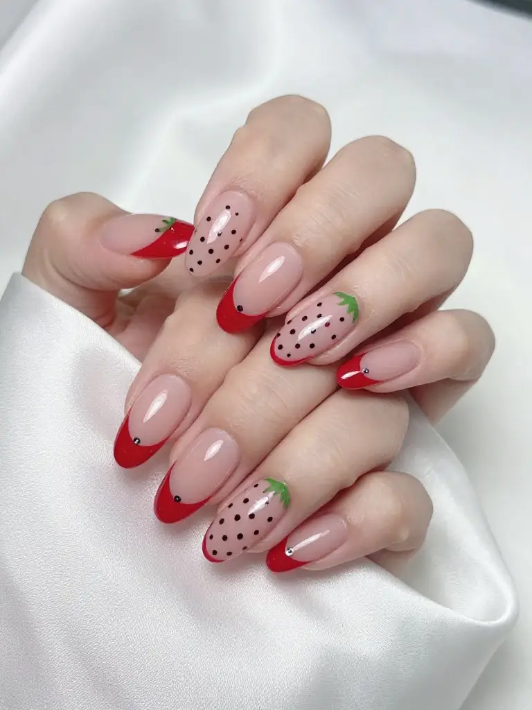 Strawberry French Tip Nail Designs — A Trendy Twist on a Classic