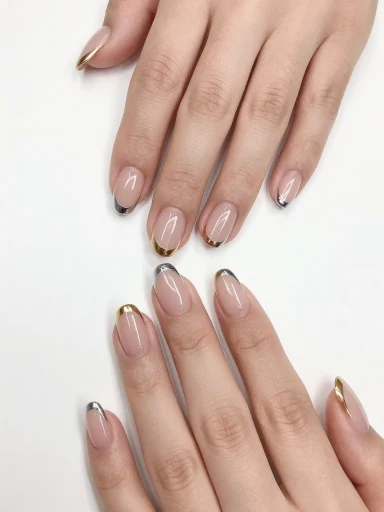 Chrome French Tip Nail Ideas