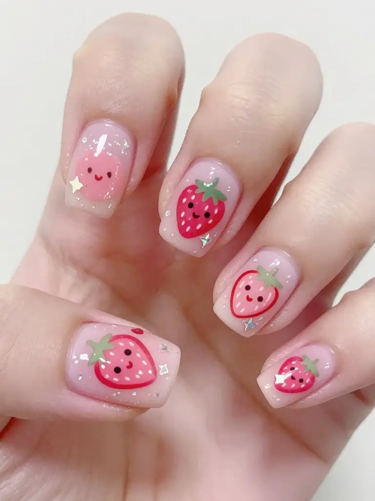 Kawaii Strawberry Nail Art Ideas for an Adorable Vibe