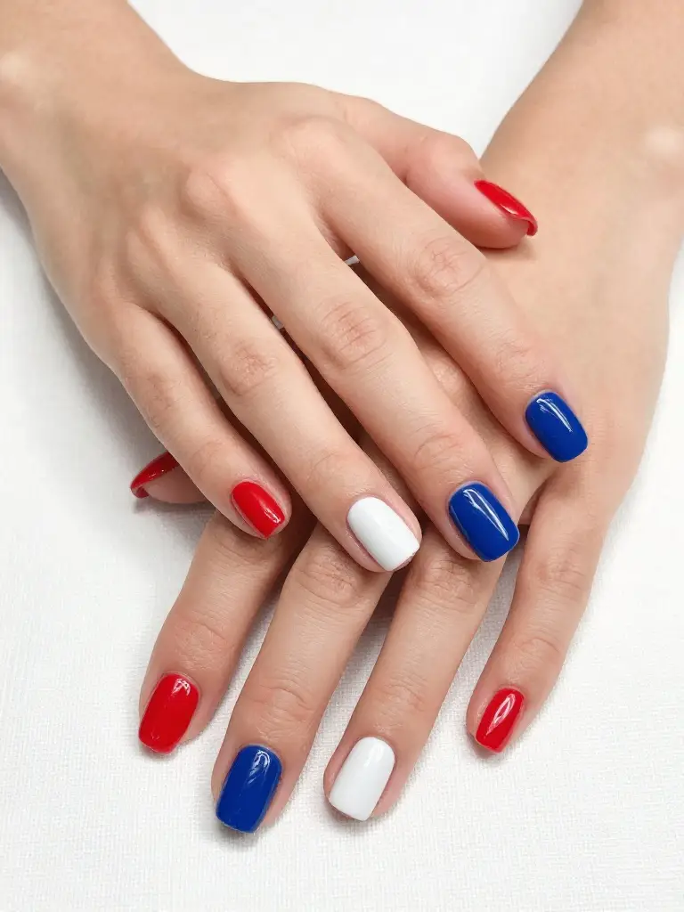 Short Nail Designs for Independence Day