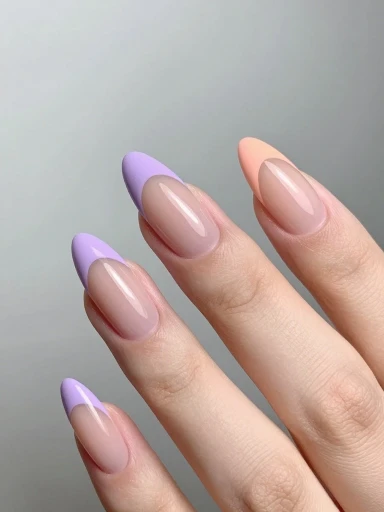 French Tip Nails with a Spring Twist