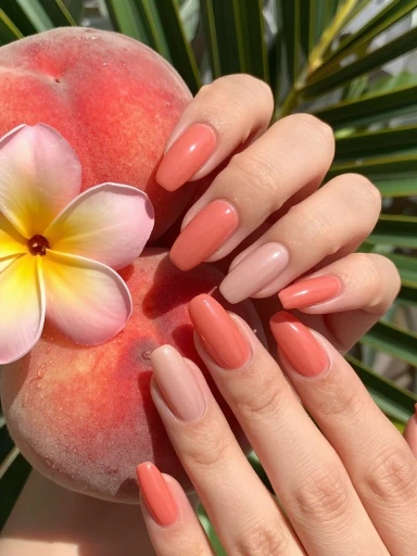 Bright Coral and Peach Nail Trends