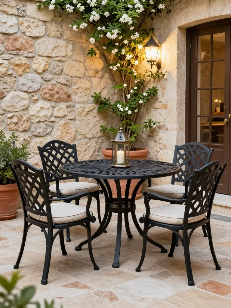 8: Adding Wrought Iron Furniture for Authentic European Style