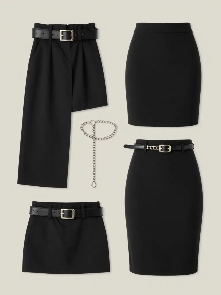 Fashionable Belt and Skirt Combinations
