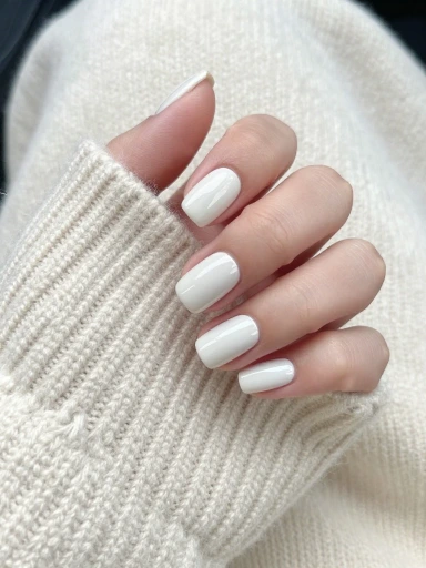 Milky White Nails for Quiet Luxury