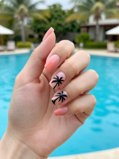 Palm Tree Nail Designs for Beach Lovers