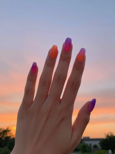 Sunset-Inspired Vacation Manicures