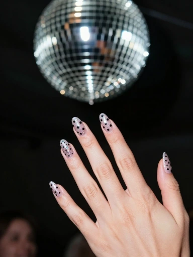 Glitter Polka Dot Nails for Extra Sparkle