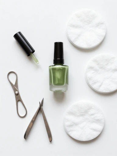 DIY Olive Green Manicure Tips at Home