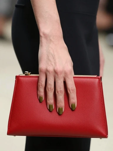 Celebrity-Inspired Olive Green Nail Looks