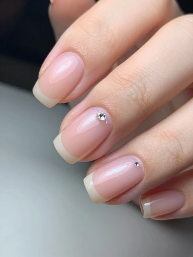 Crystal Accent Nails for Subtle Glamour