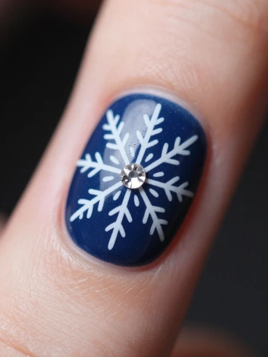 Elegant Snowflake Nail Art Ideas