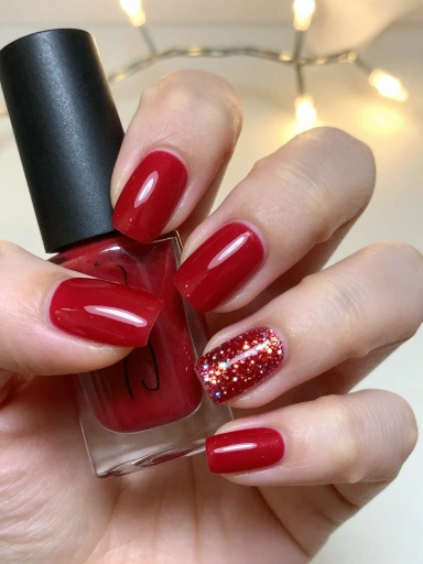 Glitter Christmas Nails for Holiday Sparkle
