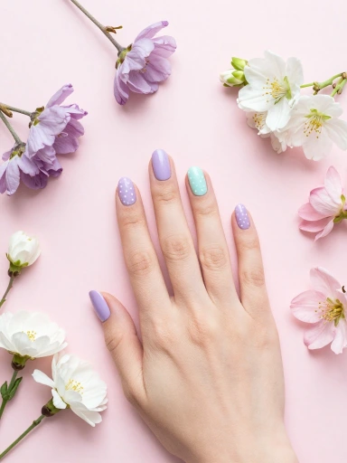Pastel Polka Dot Nails for Spring and Summer