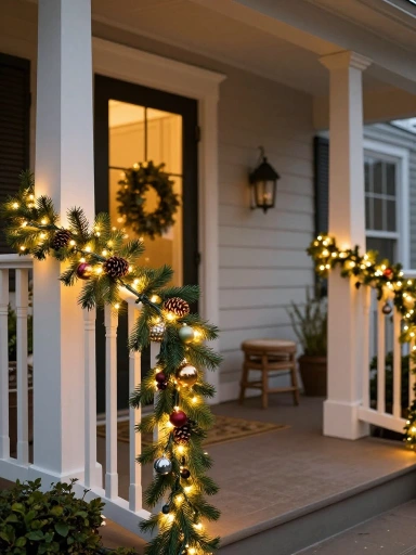 Garland Decorating Ideas for Railings and Entryways