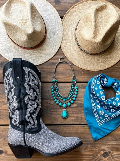 Cowgirl Boots, Hats, and Accessories That Complete the Theme
