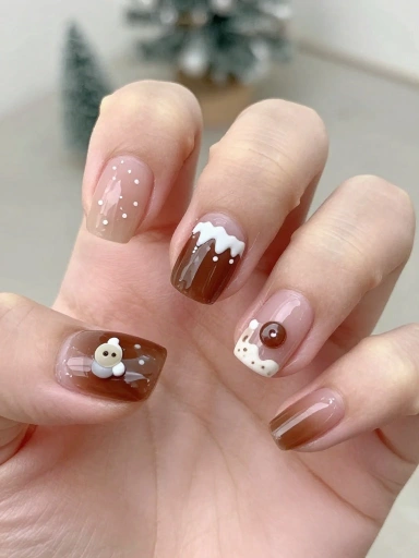 Gingerbread Nail Art That's Almost Too Cute