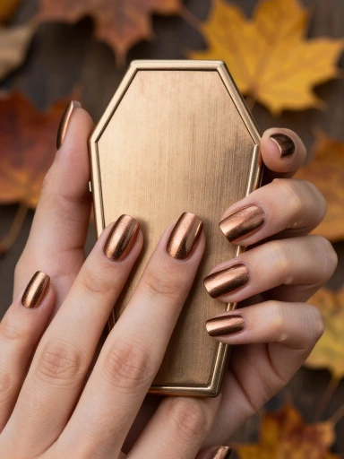 Chrome Fall Nails with a Luxe Metallic Finish