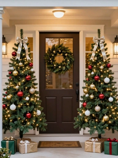 Elegant Outdoor Christmas Trees for Your Porch