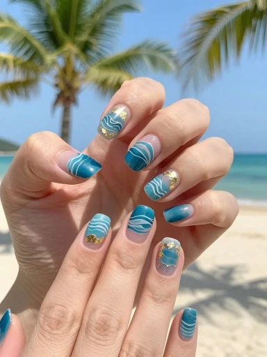 Beach-Inspired Nail Art for Vacation Season
