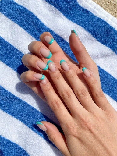 French Tip Vacation Nails with a Tropical Twist
