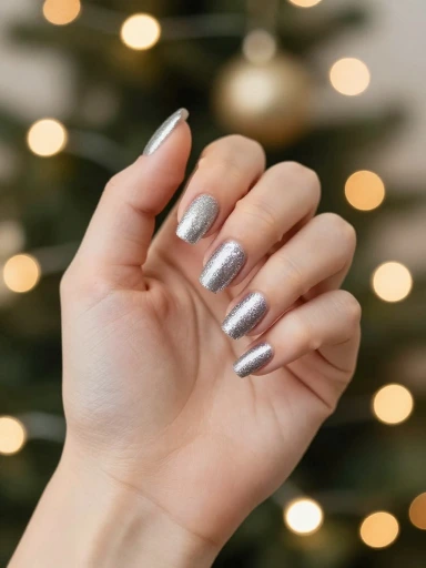 Glitter Winter Nails for Holiday Sparkle
