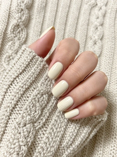 Sweater Texture Nail Designs for Cozy Vibes