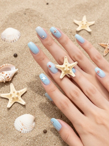 Ocean and Seashell Nail Art Inspiration