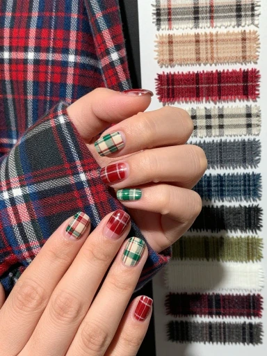 Plaid Nail Art Inspired by Classic Autumn Fashion