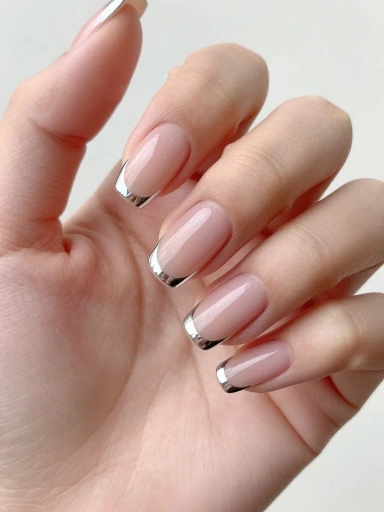 French Tip Nails with a Modern Luxe Twist