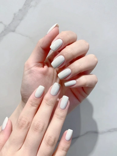 Chrome Milky White Nails for a Luxury Look