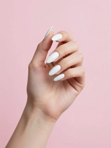 Almond-Shaped Milky White Nails You'll Love
